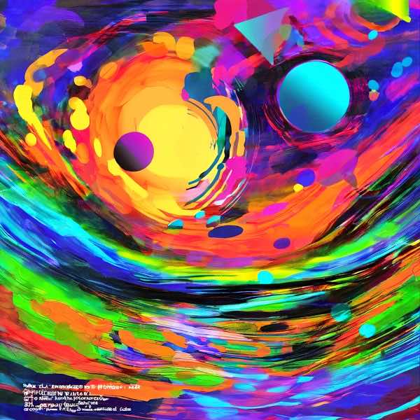 最初の商品画像がポスターの全体図です．2 番めの商品画像として中央部分の拡大図をのせています． 【GPT5/4o による解説】 (正確でない場合がありますので，ご注意ください.) 渦を巻く筆致が画面全体をねじり，左の灼熱する黄色の核と右の冷...