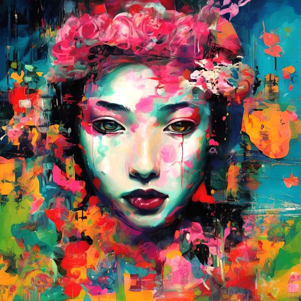 AIアートポスター カナブストラクド「M.ニナガワ的超現実」 Kanabstracd オリジナルアート作品 アート..