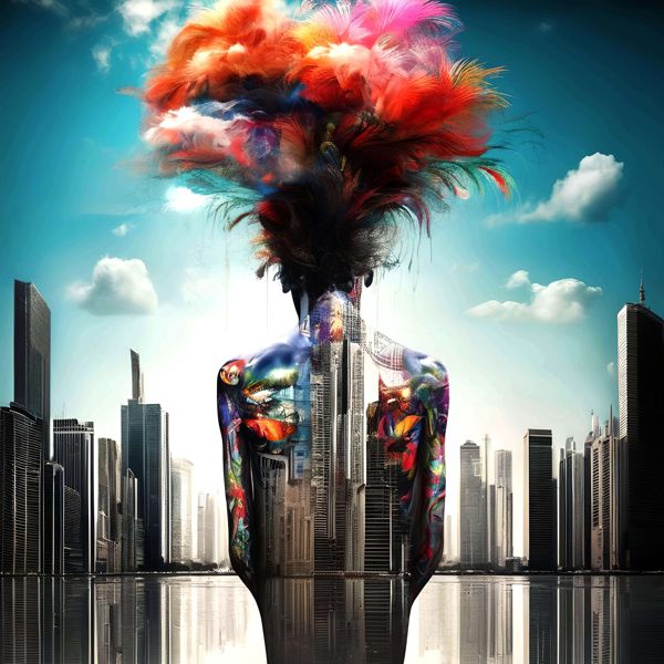 AIアートポスター カナブストラクド「非Clee的五角形なき超リアリ」 Kanabstracd オリジナルアート作品..