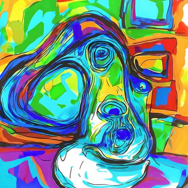 AIアートポスター カナブストラクド「フェルメール・ドローネー的矢なき…」 Kanabstracd オリジナルア..