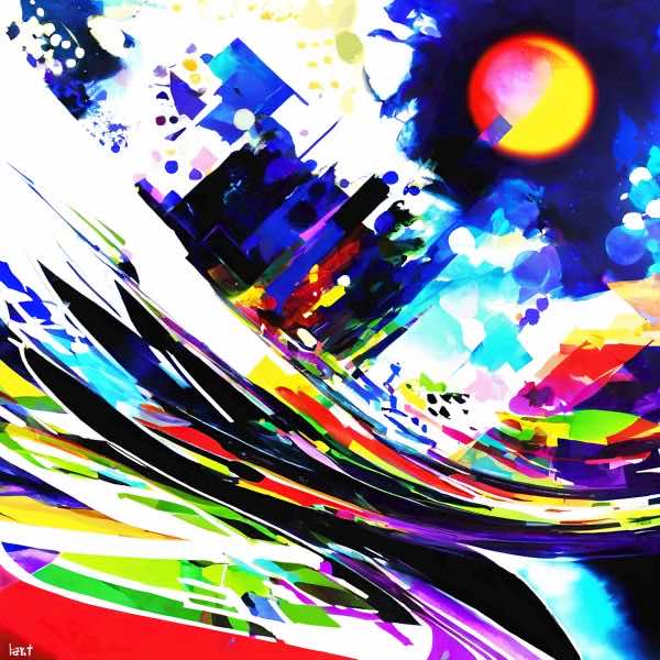 AIアートポスター カナブストラクド「Afclimt 的結び目なき±超現実」 Kanabstracd オリジナルアート作..