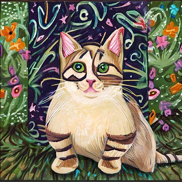 AIアートポスター 否認されたルソー風の「猫」* ねこアート キャットアート 猫の絵 ネコ オリジナルアート作品 アートポスター アートプリント 壁掛けアート ウォールアート インテリア デジタルアート 現代アート
