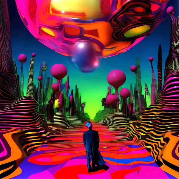 最初の商品画像がポスターの全体図です．2 番めの商品画像として中央部分の拡大図をのせています． 【購入方法・サイズなどについて】 サイズはつぎのうちのいずれかを上記の商品リストで選択してください．いずれも正方形です．・500 mm × 500 mm． ・400 mm × 400 mm． ・300 mm × 300 mm． ・250 mm × 250 mm (紙は 300 mm × 300 mm．余白つき)． ・200 mm × 200 mm． オンデマンドで印刷します (受注生産です) が，基本的に 1 週間以内に発送します． 300 mm と 250 mm のものは楽天，アマゾン，ニトリ，ハンズ，無印良品などで販売されている内寸 30 cm 角のフレームにちょうとおさまります． この商品にはフレームは付属せず販売もしていません． 【画像の制作方法】 制作者と AI (AI アート作成用のプログラム Stable Diffusion XL 1.0 (1024)) とからなるアートユニット カナブストラクド によるアートポスターです．そのプログラムに「Kanabstracd future surreal」ということば (prompt) をあたえて創造させました． 負のプロンプトとして「surr」を指定しています． AI アートでは通常 A6 サイズ相当くらい (縦横 500〜1000 ピクセルくらい) の荒い画像しかつくれないので，超解像という技術をつかって原画より解像度を 4〜8 倍に (こまかく) しています． ただし，上の商品画像の解像度は原画と同程度なのでご注意ください． これらのポスターは通常の AI アートとはちがう独自の方法を使って作っています． AI アートは AI にプロンプト (または呪文) とよばれる英語の記述をあたえて作画した画像ですが， Stable Diffusion，DALL・E 2，Midjourney などの AI プログラムによって 2022 年に爆発的に普及しました． AI アートで望む画像を作るために通常は比較的細かい指示を与えます． しかしデイシンではおもに 1〜4 語程度の短いことばや造語を Stable Diffusion XL 1.0 (1024) を使用している OpenArt，NightCafe などのウェブサイトで使用して，そのプログラムがもつ知識をいかして自由に (ジェネラティブに，創発的に) 画像をつくらせています． コントラストの調整等はしていますが，描きなおさせたり加筆したりするようなことはしていません． こうやって作られる「意図しない」画像も「AI アート」とは呼ばれるものの，かならずしもアートとはいえないと考えています． しかし，思いもよらない画像や特定の画家風の部分がありながらその作品とはちがうスタイルの画像，模様やステンドグラスに埋め込まれた猫など，様々な興味ぶかい画像がつくれます． 【キーワード】 AIアート, AI画家, 画像生成AI, 人工知能アート, コンピュータアート, コンピュータ・アート, デジタルアート, メディアアート, Stable Diffusion, ジェネラティブアート, ジェネレーティブアート, 創発的, 生成的, アート・ジェネレータ, インテリア, ウォールアート, アートポスター, アートプリント, オリジナルポスター 【著作権に関する注記】 この画像は ISAP 手法にもとづいて AI が生成したものです．特定の現存作家または既存作品の模倣・再現を意図するものではありませんが，お気づきの点がありましたら info@dasyn.com にご連絡ください．AI を使って造った気軽に楽しめるアートポスター AI とともに描いた様々な絵でお部屋をかざってみませんか? AI アートでさまざまな絵画を創造しました．人だけでは描くのが難しいオリジナル作品をお求めやすい価格で提供します．壁にならべて貼ったり，気分にあわせて貼りかえてみることもできます．