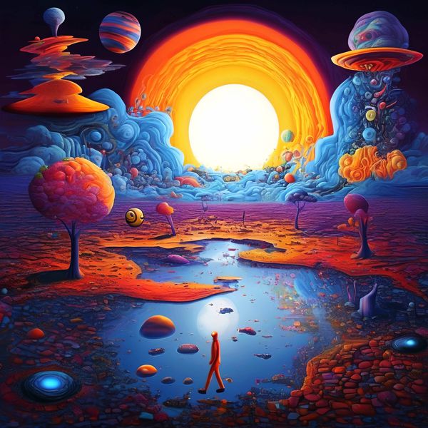 AIアートポスター カナブストラクド「スーラ的弓なき超現実」 Kanabstracd オリジナルアート作品 アー..