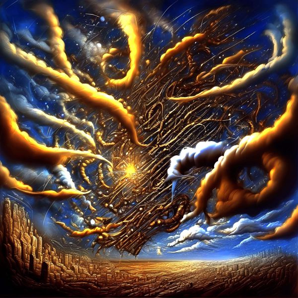 AIアートポスター カナブストラクド「超現実と±込みいった雷」 Kanabstracd オリジナルアート作品 アー..