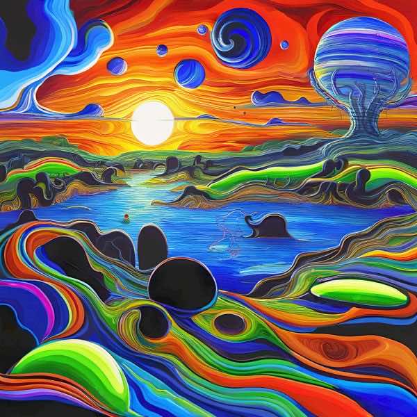 AIアートポスター カナブストラクド「フンデルトヴァッサー的矢なき超現実」 Kanabstracd オリジナルアート作品 アートポスター アートプリント 壁掛けアート ウォールアート インテリア デジタルアート 現代アート