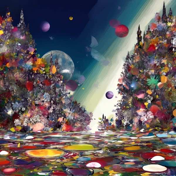 AIアートポスター カナブストラクド「ルーベンス的結び目なき±超現実」 Kanabstracd オリジナルアート..