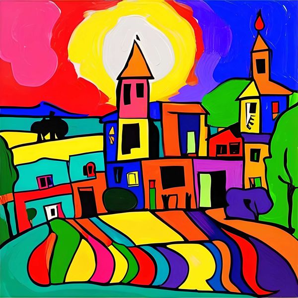 AIアートポスター カナブストラクド「超現フォービスムと粗い網」 Kanabstracd オリジナルアート作品 ..