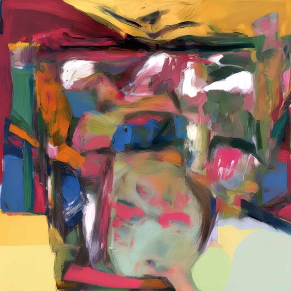 AIアートポスター カナブストラクド「ベーコン的市松模様なき…」 Kanabstracd オリジナルアート作品 ア..