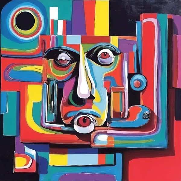 AIアートポスター カナブストラクド「モンドリアン的網なき超現実」 Kanabstracd オリジナルアート作品 アートポスター アートプリント..