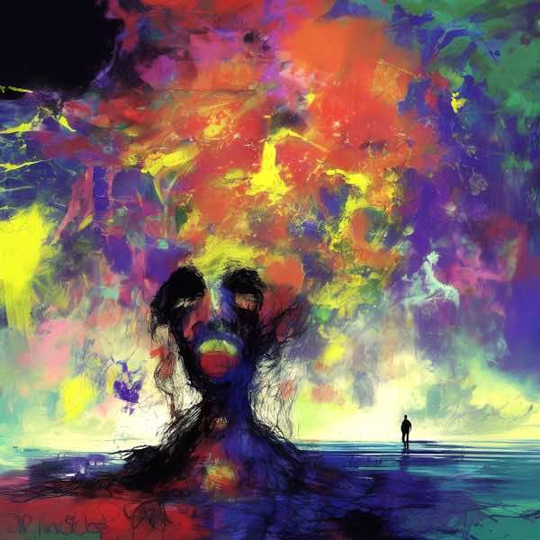 AIアートポスター カナブストラクド「矢羽根なき±超現実と±悲しみ」 Kanabstracd オリジナルアート作品..