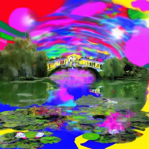 AIアートポスター カナブストラクド「モネ的木目なき超現実」 Kanabstracd オリジナルアート作品 アー..