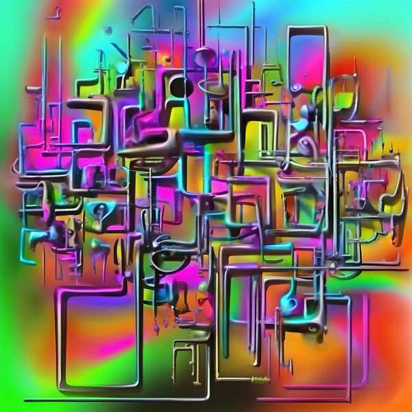 AIアートポスター カナブストラクド「非写楽・非北斎的超現実」 Kanabstracd オリジナルアート作品 ア..