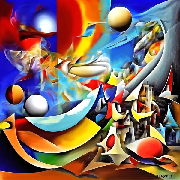 AIアートポスター カナブストラクド「ピカシア的超現実」 Kanabstracd オリジナルアート作品 アートポ..