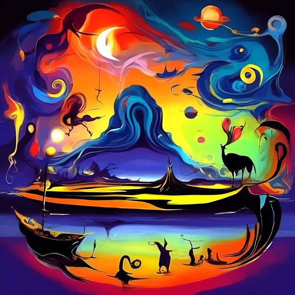 AIアートポスター カナブストラクド「レンブラント的粗い網なき超現実」 Kanabstracd オリジナルアート..