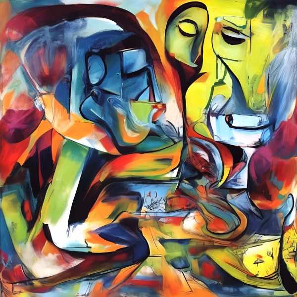 AIアートポスター カナブストラクド「ピカソ的矢なき±超現実」 Kanabstracd オリジナルアート作品 アートポスター アートプリント 壁掛けアート ウォールアート インテリア デジタルアート 現代アート