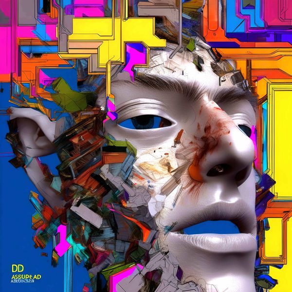 AIアートポスター カナブストラクド「市松模様なき不条理リアリズム」 Kanabstracd オリジナルアート作..