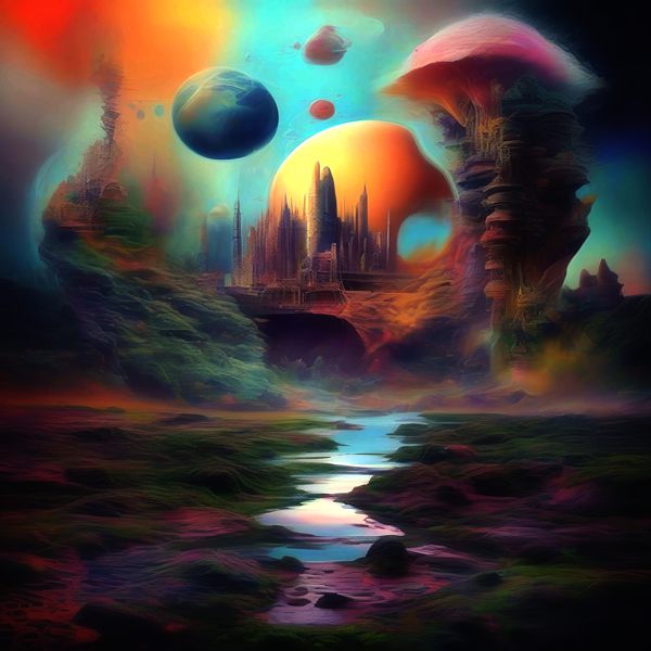AIアートポスター カナブストラクド「Af Clint East 的結び目なき超現実」 Kanabstracd オリジナルアート作品 アートポスター アートプリント 壁掛けアート ウォールアート インテリア デジタルアート 現代アート