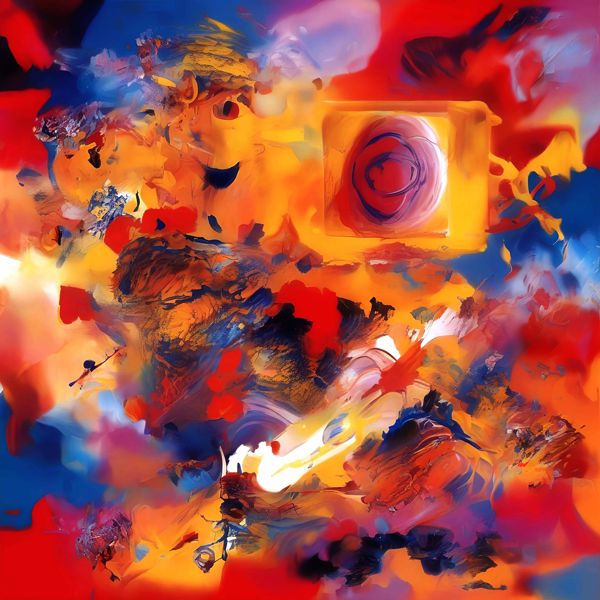 AIアートポスター 不条理主義に影響され弓の影響を排したカナブストラクドとゲルハルト・リヒターの共作風… オリジナルアート作品 アートポスター アートプリント インテリア