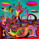 AIアートポスター Clee と網に影響されないカナブストラクドによる「Surrealish」 オリジナルアート作品 アートポスター アートプリント インテリア