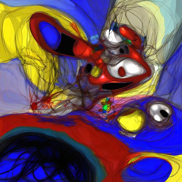 AIアートポスター カナブストラクド「ミロ的pitogramsなき不条理リアリズム」 Kanabstracd オリジナルアート作品 アートポスター アートプリント 壁掛けアート ウォールアート インテリア デジタルアート 現代アート