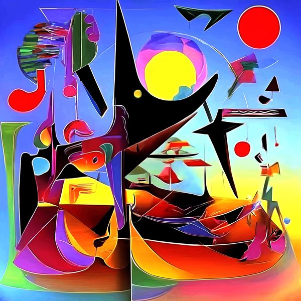 AIアートポスター カナブストラクド「クレー的粗い市松模様なき超現実」 Kanabstracd オリジナルアート..