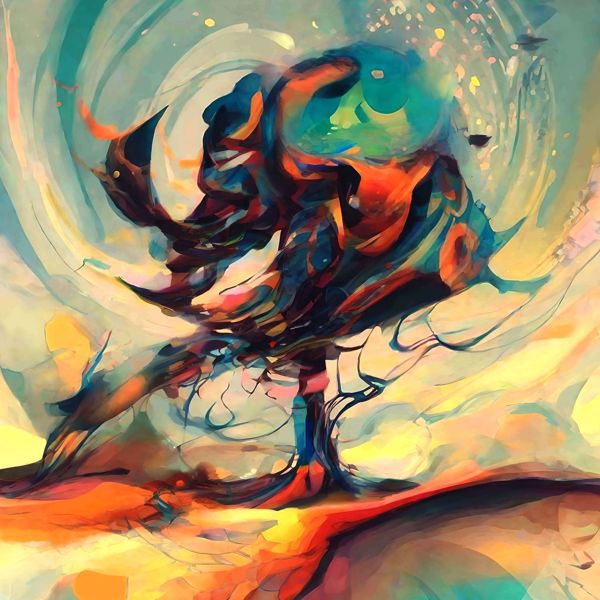 Rakuten - AIアートポスター カナブストラクド「濃淡やpiero_di_cosimoなき超現実」 Kanabstracd オリジナルアート作品 アートポスター アートプリント 壁掛けアート ウォールアート インテリア デジタルアート 現代アート