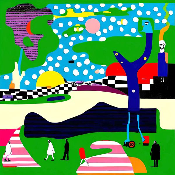 AIアートポスター カナブストラクド「スーラ的弓なき不条理主義」 Kanabstracd オリジナルアート作品 ..