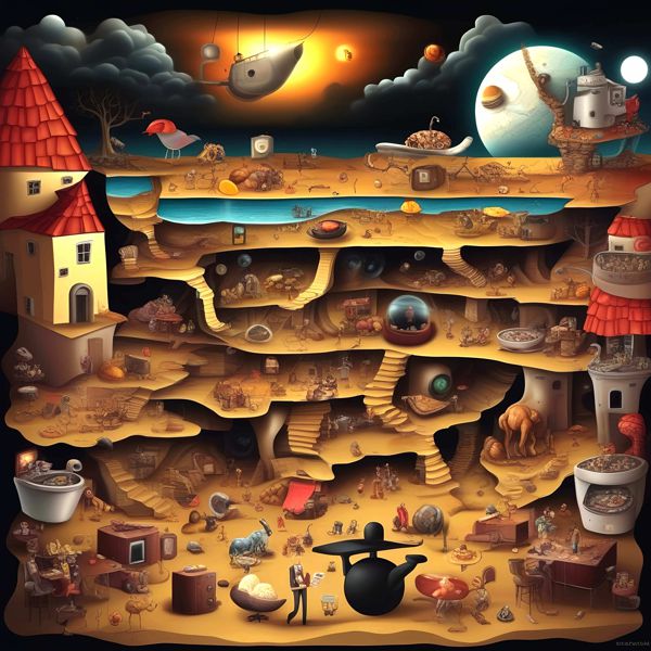 AIアートポスター カナブストラクド「Bruegel ・非モネ的矢なき超現実」 Kanabstracd オリジナルアート作品 アートポスター アートプリント 壁掛けアート ウォールアート インテリア デジタルアート 現代アート