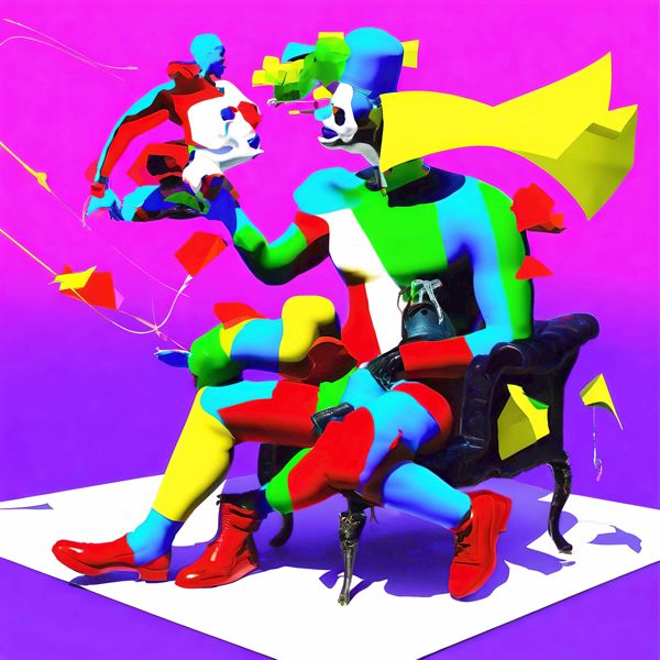 AIアートポスター カナブストラクド「ベーコン的木目なき超現実」 Kanabstracd オリジナルアート作品 ..