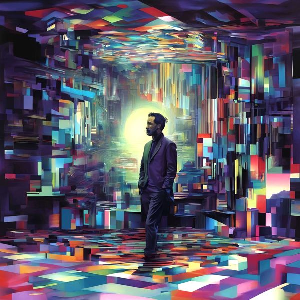 AIアートポスター カナブストラクド「クリムト的弓なき超現実」 Kanabstracd オリジナルアート作品 ア..