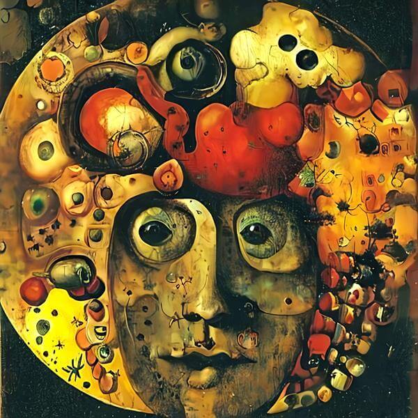 AIアートポスター アルチンボルドとミロの共作風 … オリジナルアート作品 アートポスター アートプリント インテリア