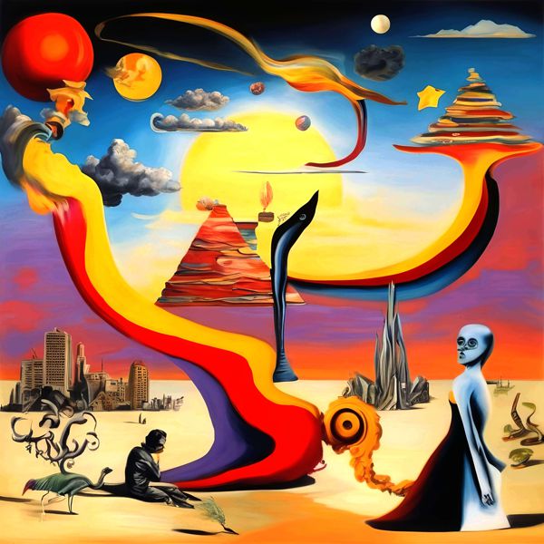 AIアートポスター カナブストラクド「Surrealist ・非Clee的網なき…」 Kanabstracd オリジナルアート作..