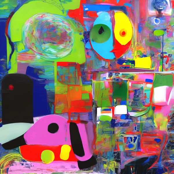 AIアートポスター カナブストラクド「ミロ的矢なき±超現実」 Kanabstracd オリジナルアート作品 アート..