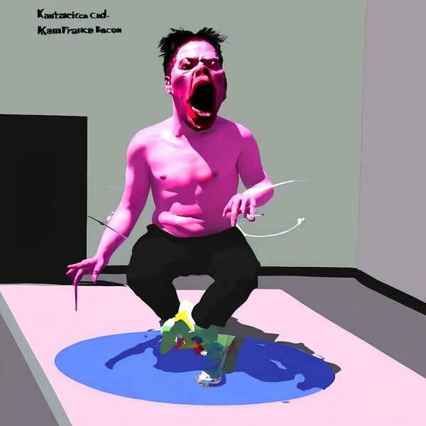 AIアートポスター カナブストラクド「ベーコン的木目なき不条理リアリズム」 Kanabstracd オリジナルア..