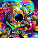 AIアートポスター 有刺に影響されないカナブストラクドによる「4D」 オリジナルアート作品 アートポスター アートプリント インテリア