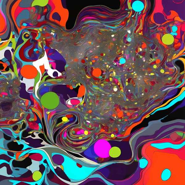 AIアートポスター カナブストラクド「ポロック的矢なき超現実」 Kanabstracd オリジナルアート作品 アートポスター アートプリント 壁掛けアート ウォールアート インテリア デジタルアート 現代アート