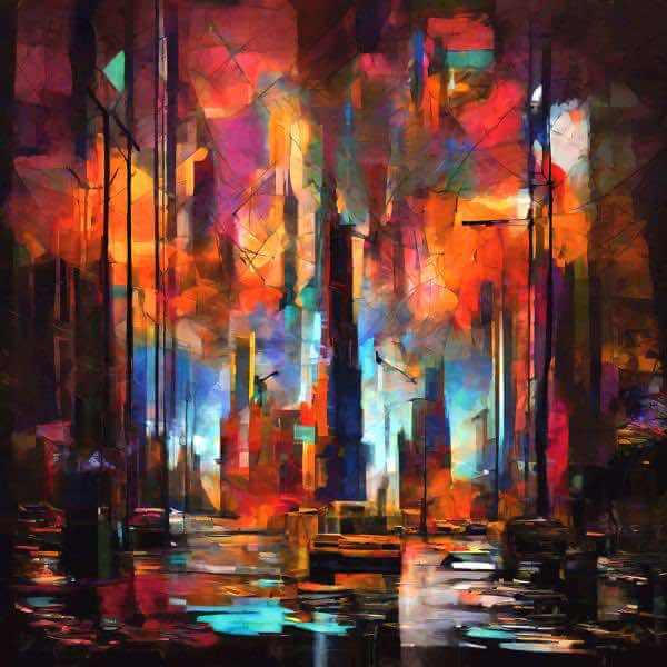 AIアートポスター カナブストラクド「村なき…」 Kanabstracd オリジナルアート作品 アートポスター ア..