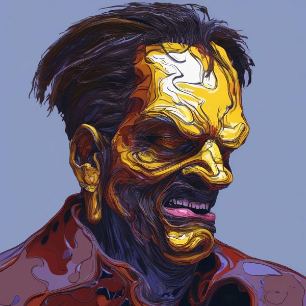 AIアートポスター 不条理リアリズムに影響され矢の影響を排したカナブストラクドと否認されたフランシス・ベーコンの共作風… オリジナルアート作品 アートポスター アートプリント インテリア