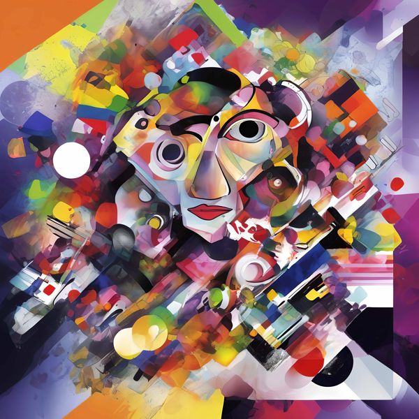 AIアートポスター 不条理リアリズムに影響され有刺の影響を排したカナブストラクドとアルベール・グレーズの共作風… オリジナルアート作品 アートポスター アートプリント インテリア