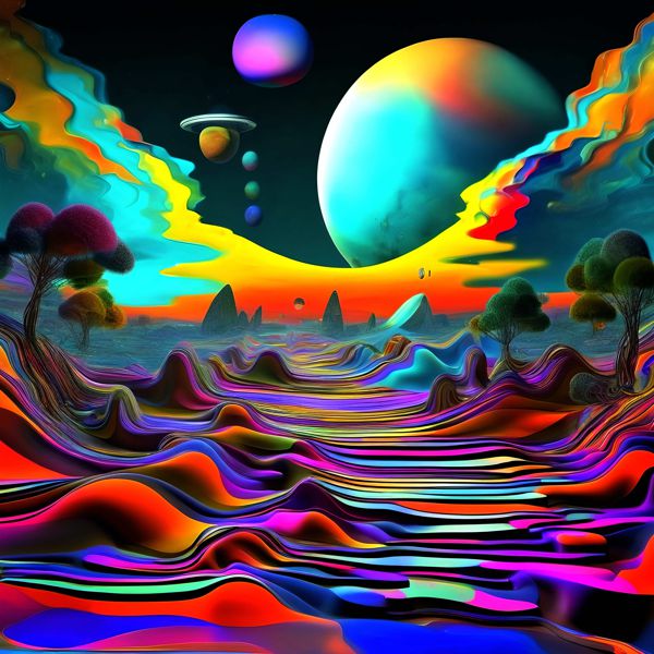 AIアートポスター カナブストラクド「弓なき4Dと超現実」 Kanabstracd オリジナルアート作品 アートポスター アートプリント 壁掛けアート ウォールアート インテリア デジタルアート 現代アート