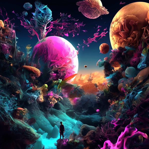 AIアートポスター ピート・モンドリアンに影響されないカナブストラクドによる「4D」 オリジナルアート作品 アートポスター アートプリント インテリア