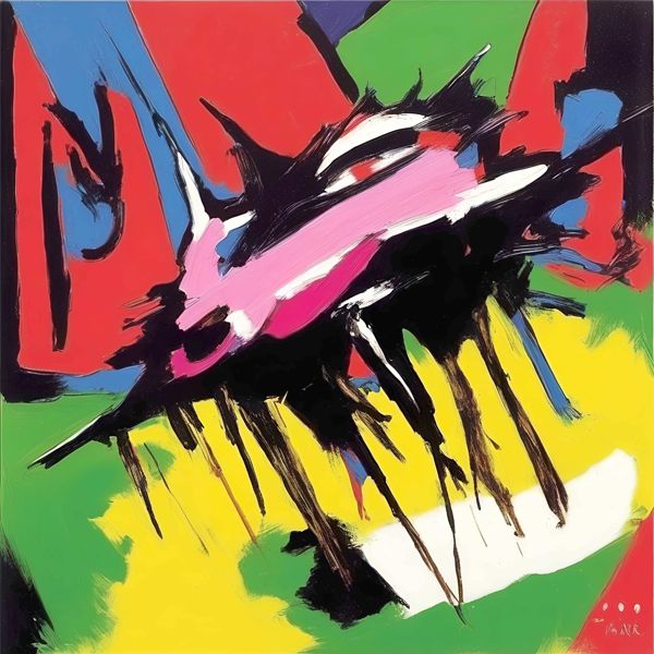 AIアートポスター カナブストラクド「ベーコン的網なき不条理リアリズム」 Kanabstracd オリジナルアー..