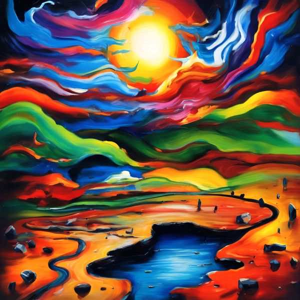 AIアートポスター カナブストラクド「網なき±超現実と±ファンタジー」 Kanabstracd オリジナルアート作..