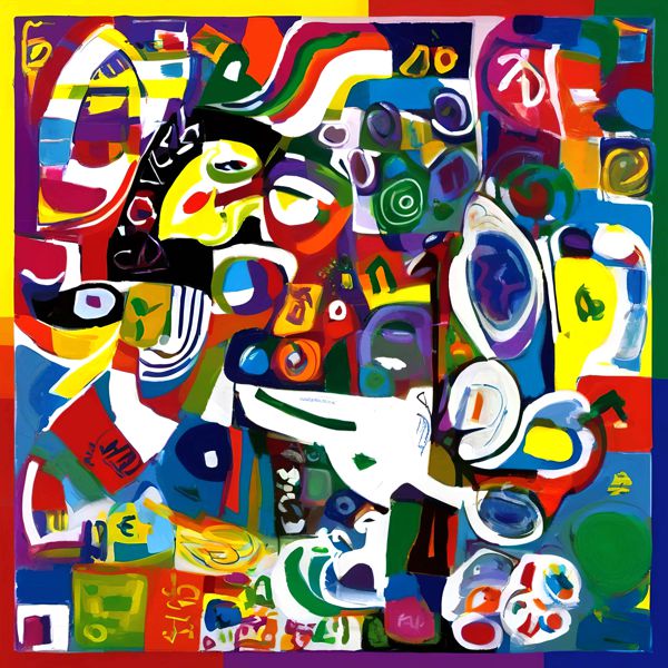 AIアートポスター 有刺に影響されないカナブストラクドによる 「表現主義の否認」 オリジナルアート作品 アートポスター アートプリント インテリア