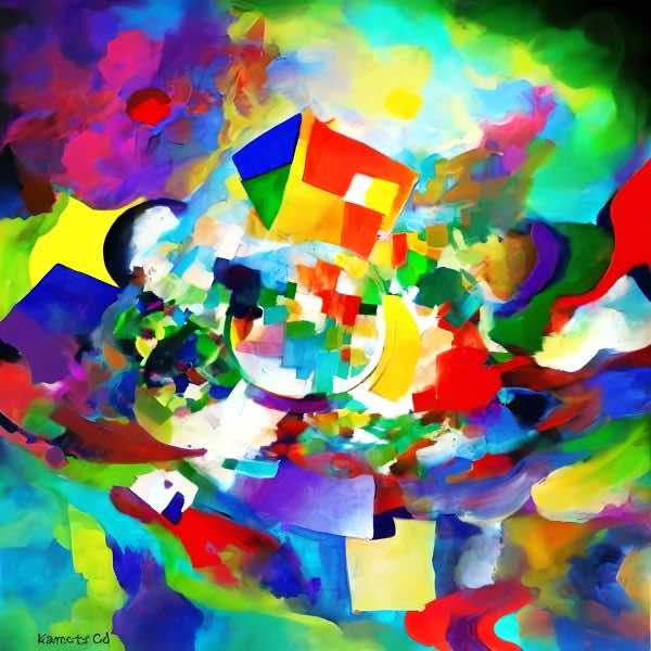 AIアートポスター カナブストラクド「 Kloud 的有刺なき±超現実」 Kanabstracd オリジナルアート作品 ..