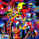 AIアートポスター シュールリアリズムに影響されたカナブストラクドとピカソとによる… オリジナルアート作品 アートポスター アートプリント インテリア(3)
