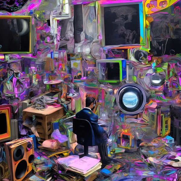 AIアートポスター カナブストラクド「ベーコン的矢なき超現実」 Kanabstracd オリジナルアート作品 ア..