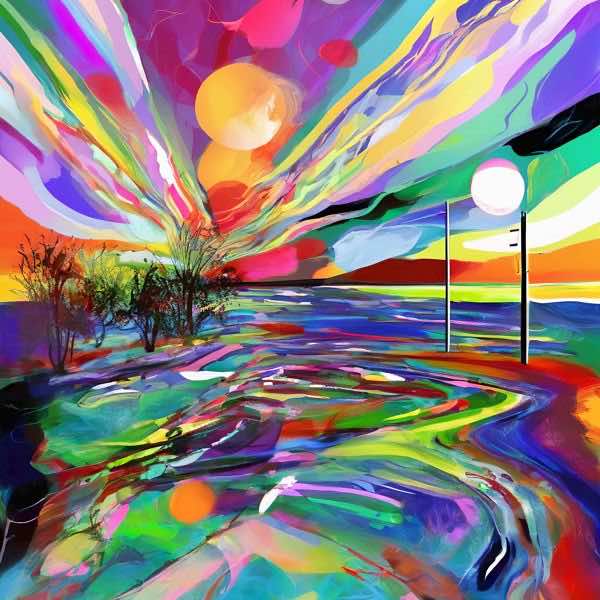 AIアートポスター カナブストラクド「Klinton 的弓なき±超現実」 Kanabstracd オリジナルアート作品 ア..