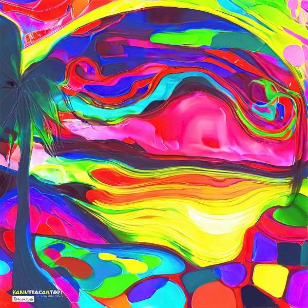 AIアートポスター カナブストラクド「ボッチョーニ的矢なき±超現実」 Kanabstracd オリジナルアート作..